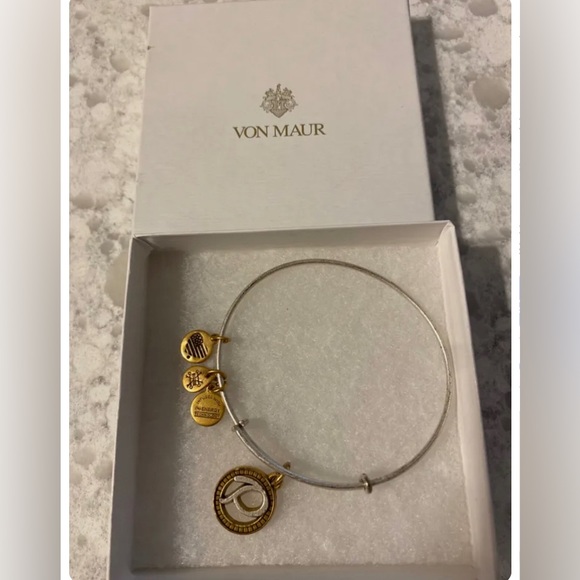 Alex and Ani Jewelry - New Alex & Ani initial P silver/gold tone charm bracelet,gift box,some discolor.